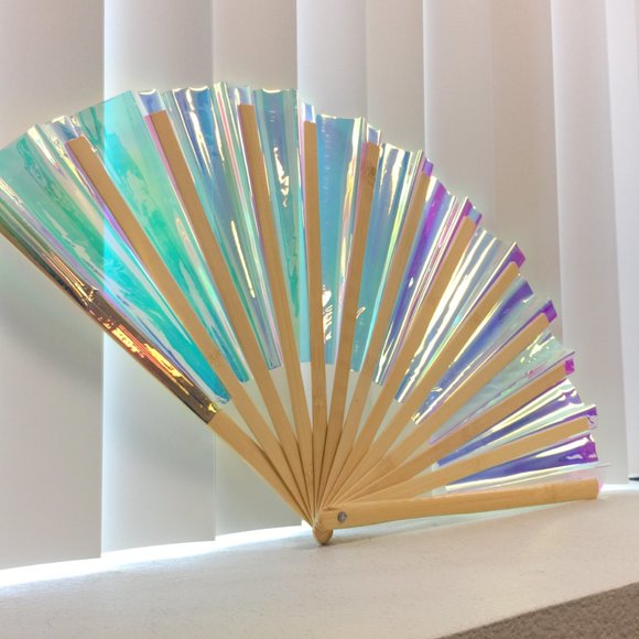 PRE-LOVED LASR - Liquid Shockwave Iridescent Fluid Rave Fan- MISC019 - Picture 4 of 7